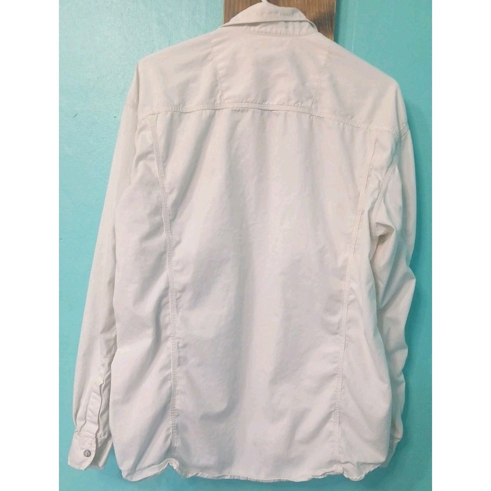 Vntg White Tag Levi Collard Long Sleeve Button Down White Flannel Size LG Cotton - Picture 6 of 10